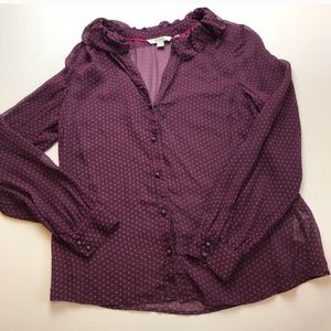 Boden polka dot sheer blouse